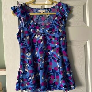 Banana Republic double ruffle sleeveless top